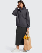 G4Free - Flurrylux Fleece Lined Half Zip Oversized Sweatshirts -GF25F758AA-S