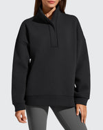 G4Free - Flurrylux Fleece Lined Half Zip Oversized Sweatshirts -GF25F758AA-S