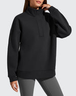 G4Free - Flurrylux Fleece Lined Half Zip Oversized Sweatshirts -GF25F758AA-S
