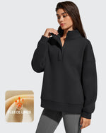 G4Free - Flurrylux Fleece Lined Half Zip Oversized Sweatshirts -GF25F758AA-S