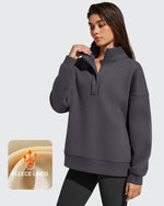G4Free - Flurrylux Fleece Lined Half Zip Oversized Sweatshirts -GF25F758BA-S