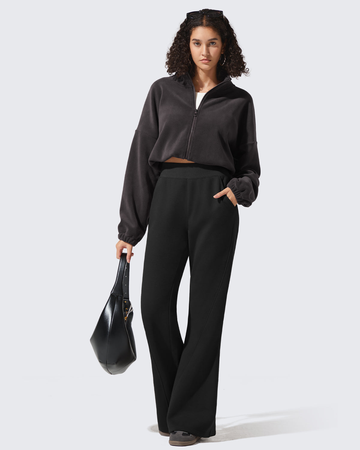 G4Free - Flurrylux Fleece Lined Loose Flare Sweatpants -GF25A602AF-XS