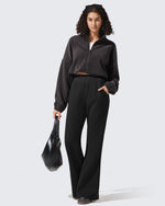 G4Free - Flurrylux Fleece Lined Loose Flare Sweatpants -GF25A602AF-XS