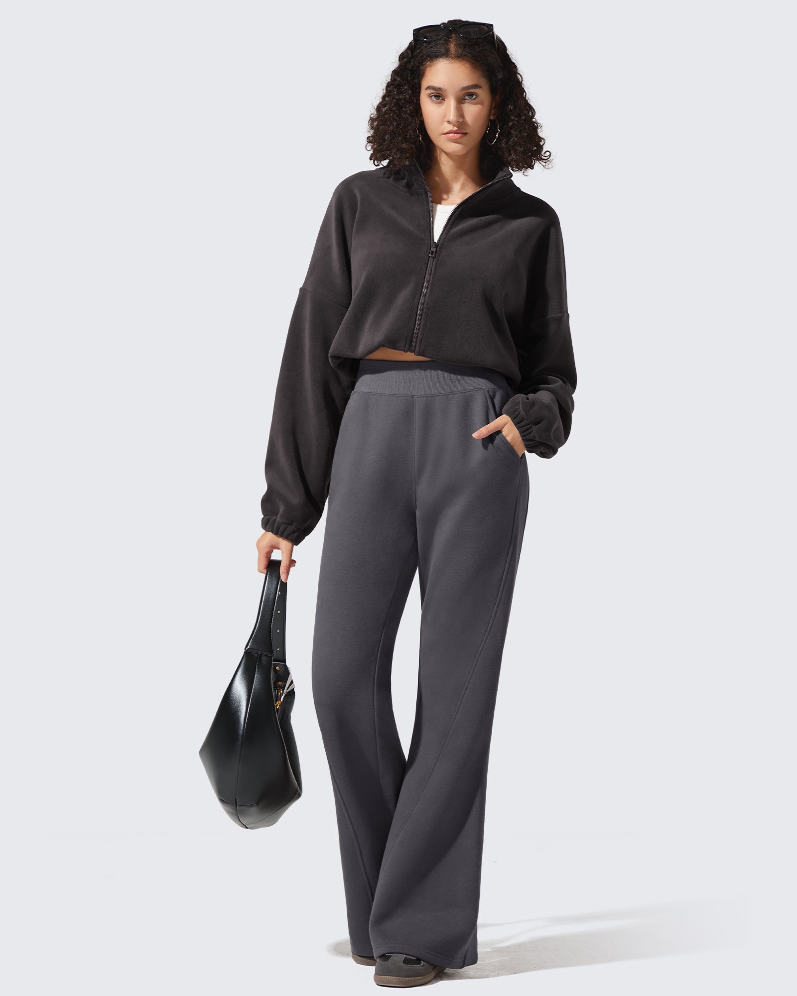 G4Free - Flurrylux Fleece Lined Loose Flare Sweatpants -GF25A602AF-XS
