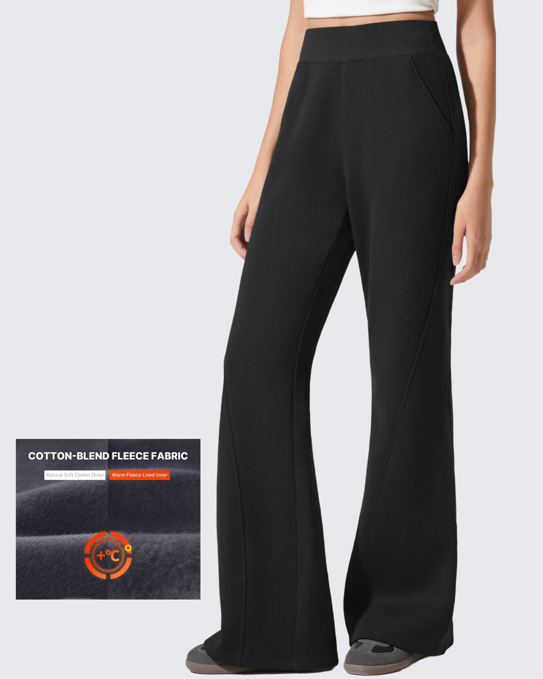 G4Free - Flurrylux Fleece Lined Loose Flare Sweatpants -GF25A602AF-XS