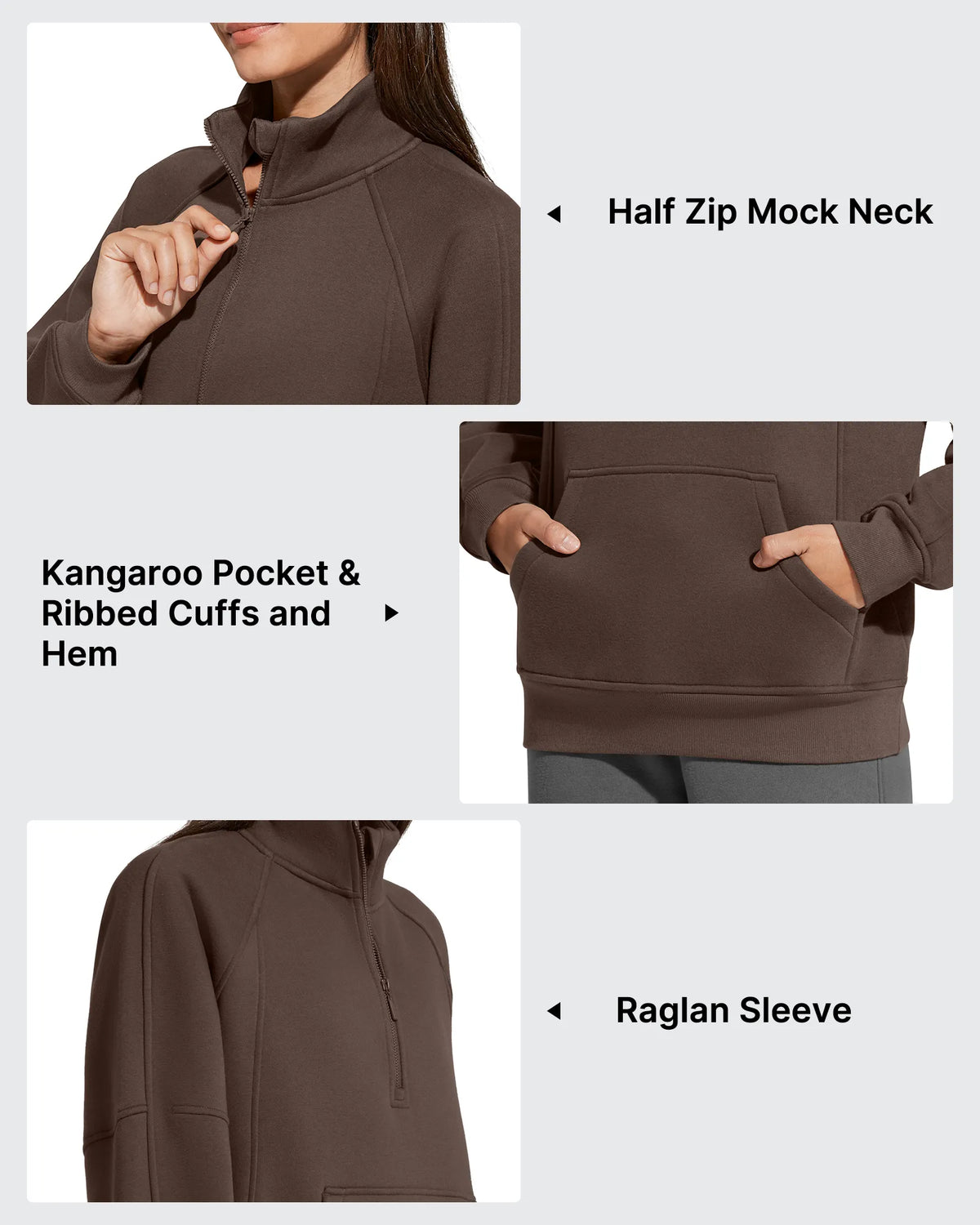 G4Free - Flurrylux Half Zip Mock Neck Cotton Fleece Pullover -GF25F656AA-S