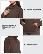 G4Free - Flurrylux Half Zip Mock Neck Cotton Fleece Pullover -GF25F656AA-S