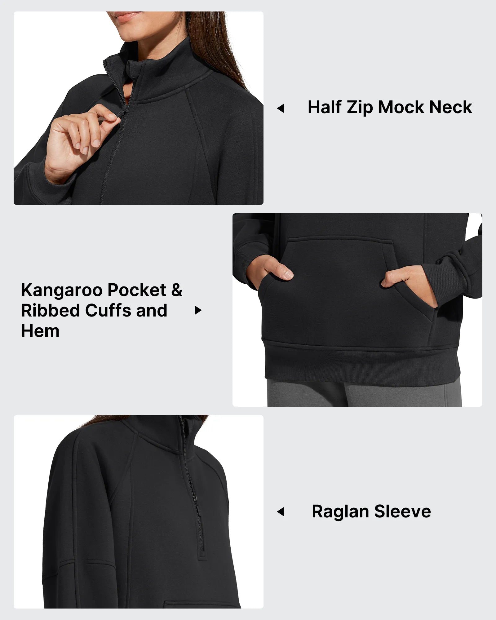 G4Free - Flurrylux Half Zip Mock Neck Cotton Fleece Pullover -GF25F656AA-S