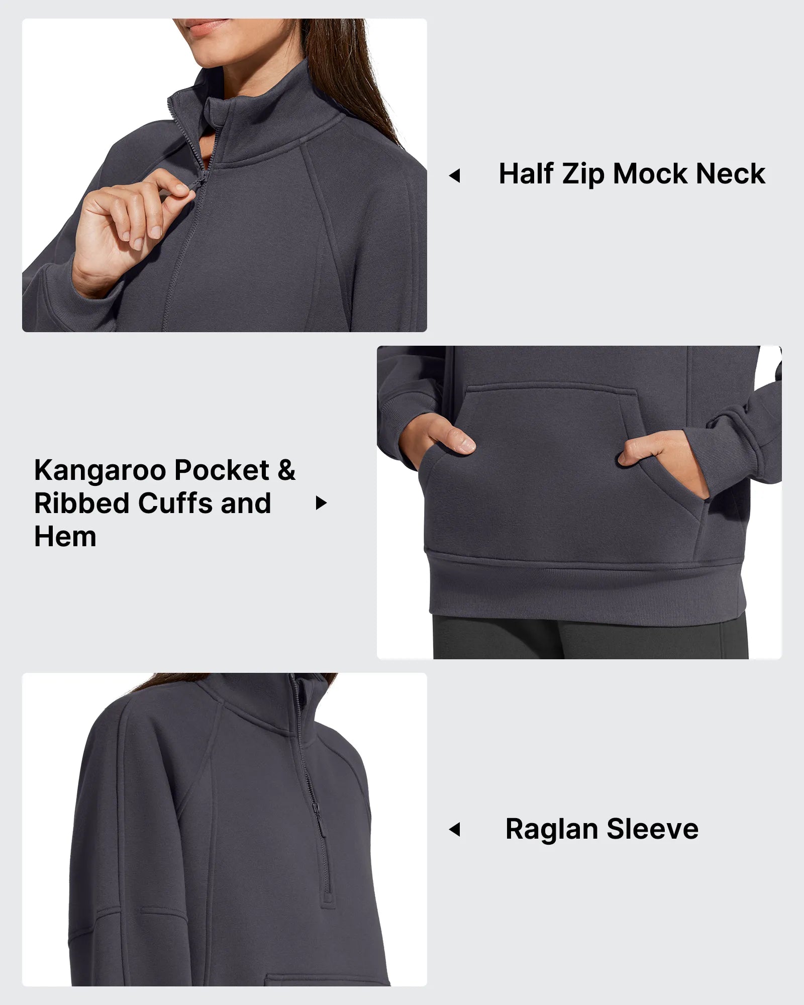 G4Free - Flurrylux Half Zip Mock Neck Cotton Fleece Pullover -GF25F656AA-S
