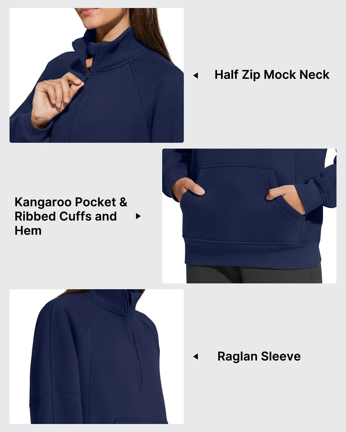 G4Free - Flurrylux Half Zip Mock Neck Cotton Fleece Pullover -GF25F656AA-S