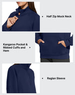 G4Free - Flurrylux Half Zip Mock Neck Cotton Fleece Pullover -GF25F656AA-S