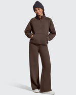 G4Free - Flurrylux Half Zip Mock Neck Cotton Fleece Pullover -GF25F656AA-S