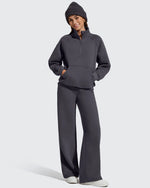 G4Free - Flurrylux Half Zip Mock Neck Cotton Fleece Pullover -GF25F656AA-S