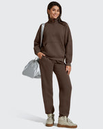 G4Free - Flurrylux Half Zip Mock Neck Cotton Fleece Pullover -GF25F656AA-S