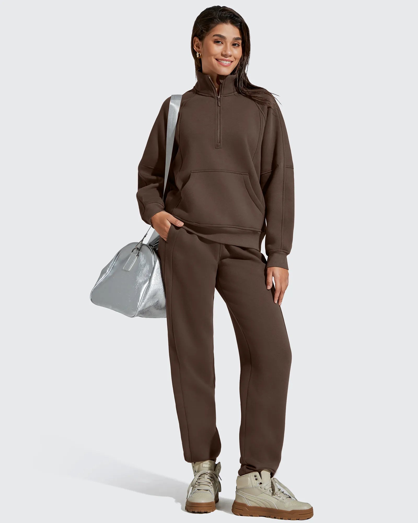 G4Free - Flurrylux Half Zip Mock Neck Cotton Fleece Pullover -GF25F656AA-S