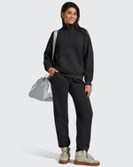 G4Free - Flurrylux Half Zip Mock Neck Cotton Fleece Pullover -GF25F656AA-S