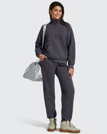 G4Free - Flurrylux Half Zip Mock Neck Cotton Fleece Pullover -GF25F656AA-S