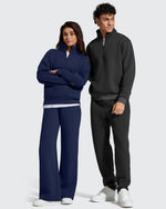 G4Free - Flurrylux Half Zip Mock Neck Cotton Fleece Pullover -GF25F656AA-S
