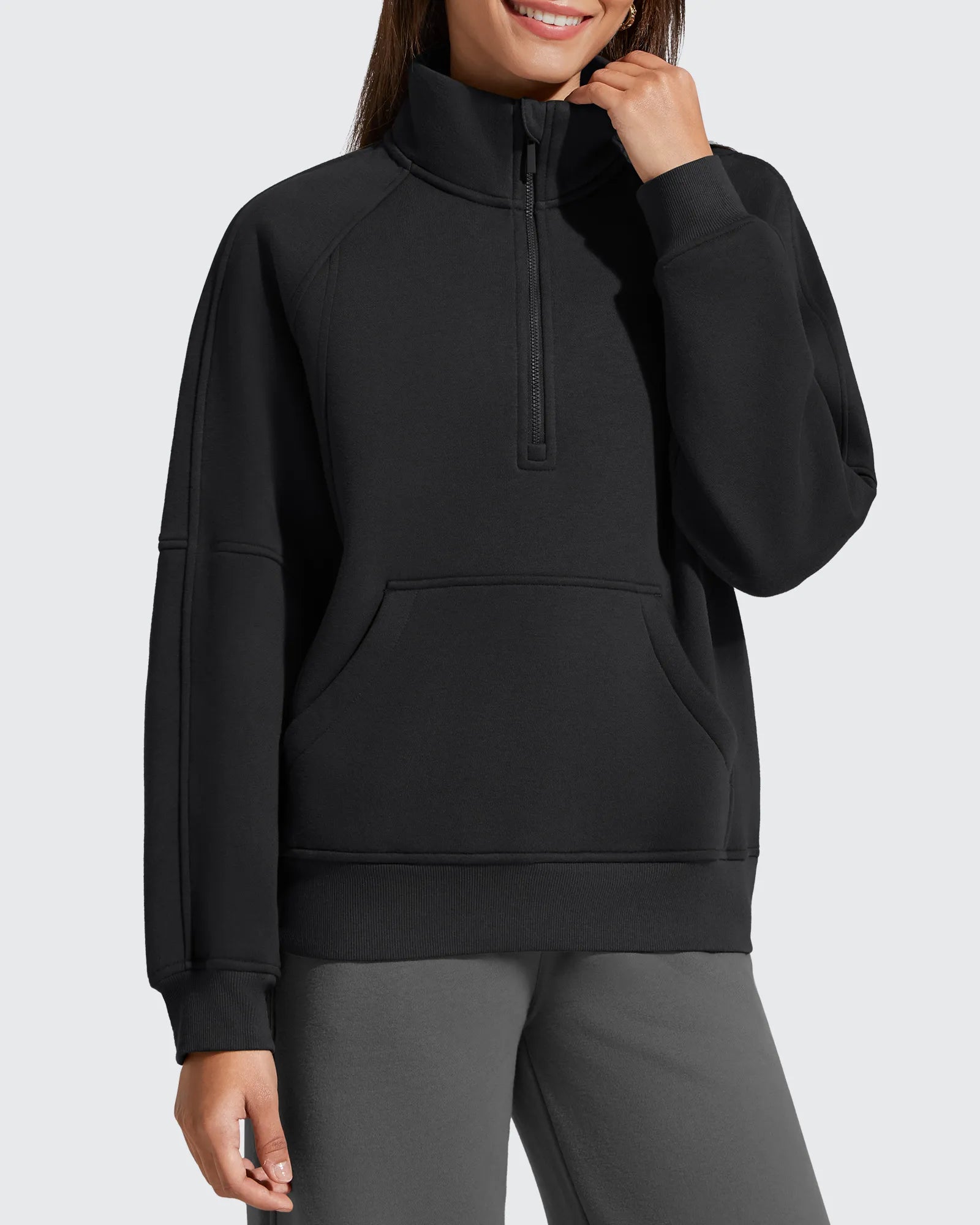 G4Free - Flurrylux Half Zip Mock Neck Cotton Fleece Pullover -GF25F656AA-S