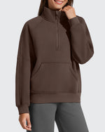 G4Free - Flurrylux Half Zip Mock Neck Cotton Fleece Pullover -GF25F656AA-S