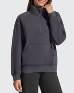 G4Free - Flurrylux Half Zip Mock Neck Cotton Fleece Pullover -GF25F656AA-S