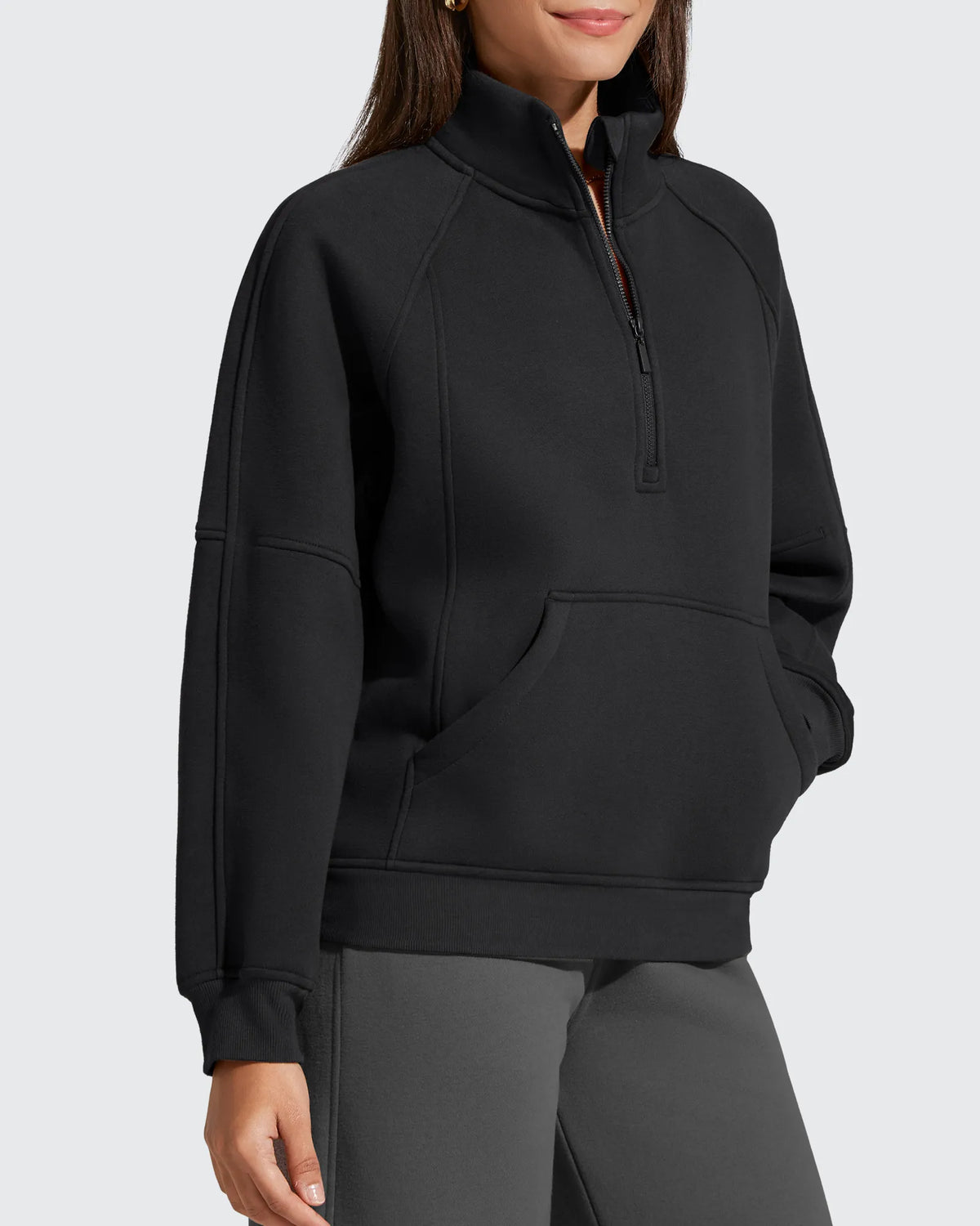 G4Free - Flurrylux Half Zip Mock Neck Cotton Fleece Pullover -GF25F656AA-S