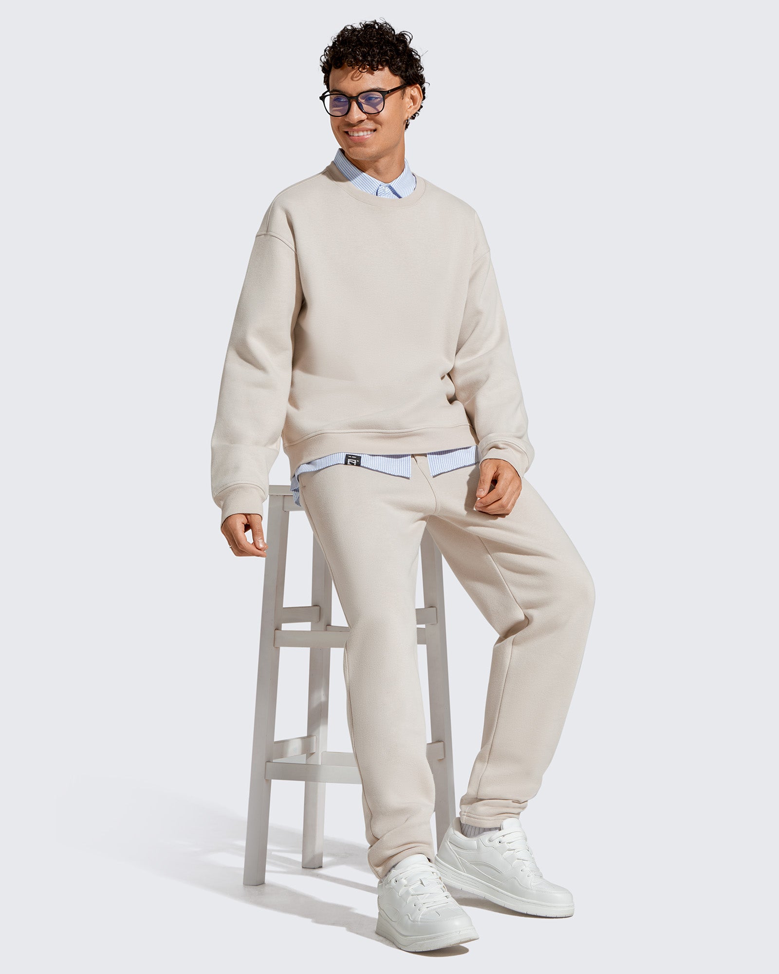 G4Free - Flurrylux Men's Cotton Fleece Lined Crewneck Pullover -GF25FM680AF-XS