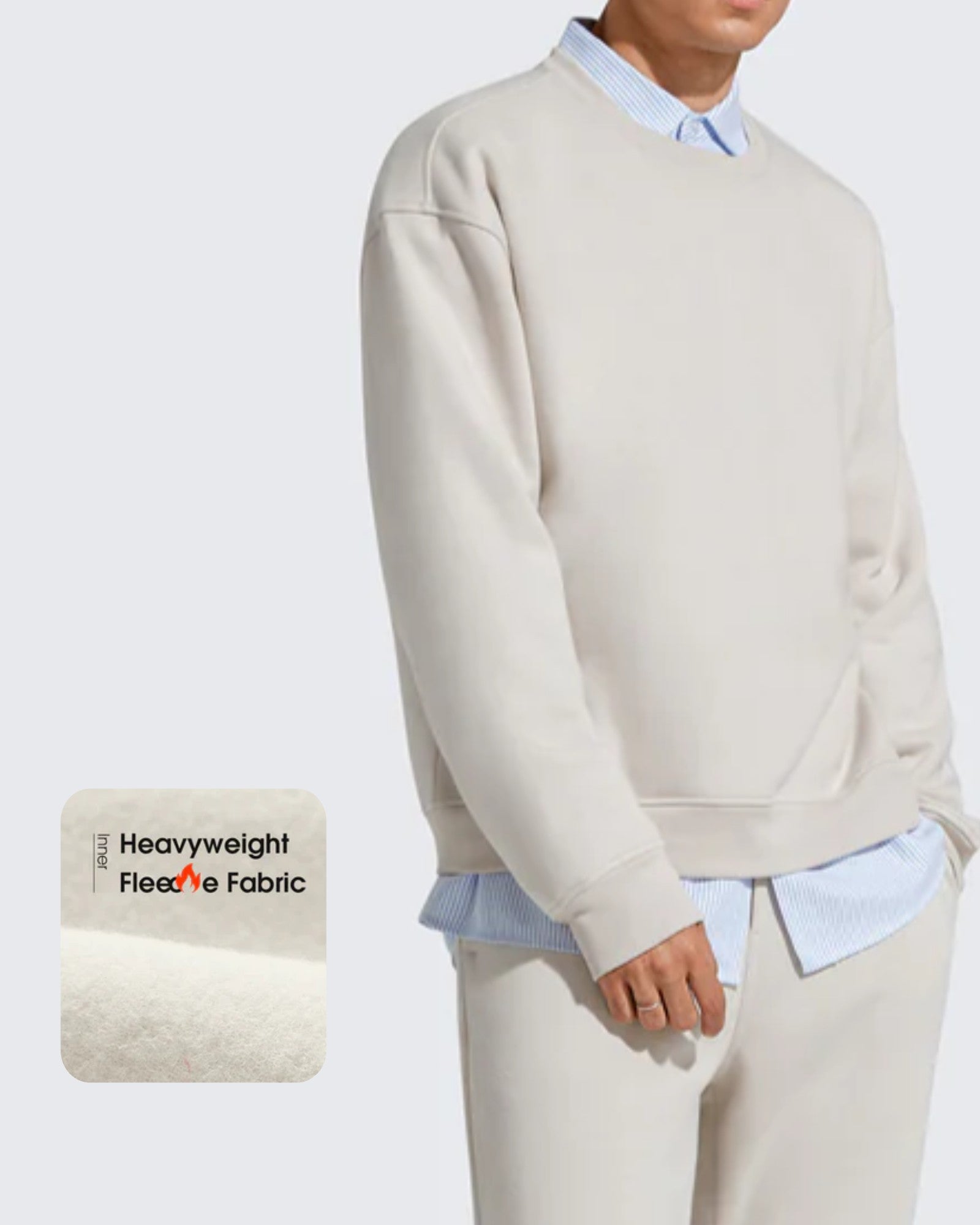 G4Free - Flurrylux Men's Cotton Fleece Lined Crewneck Pullover -GF25FM680AF-XS