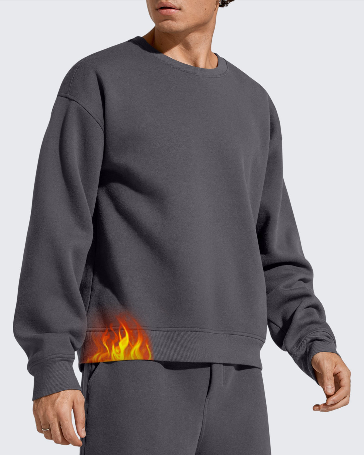 G4Free - Flurrylux Men's Cotton Fleece Lined Crewneck Pullover -GF25FM680BF-XS