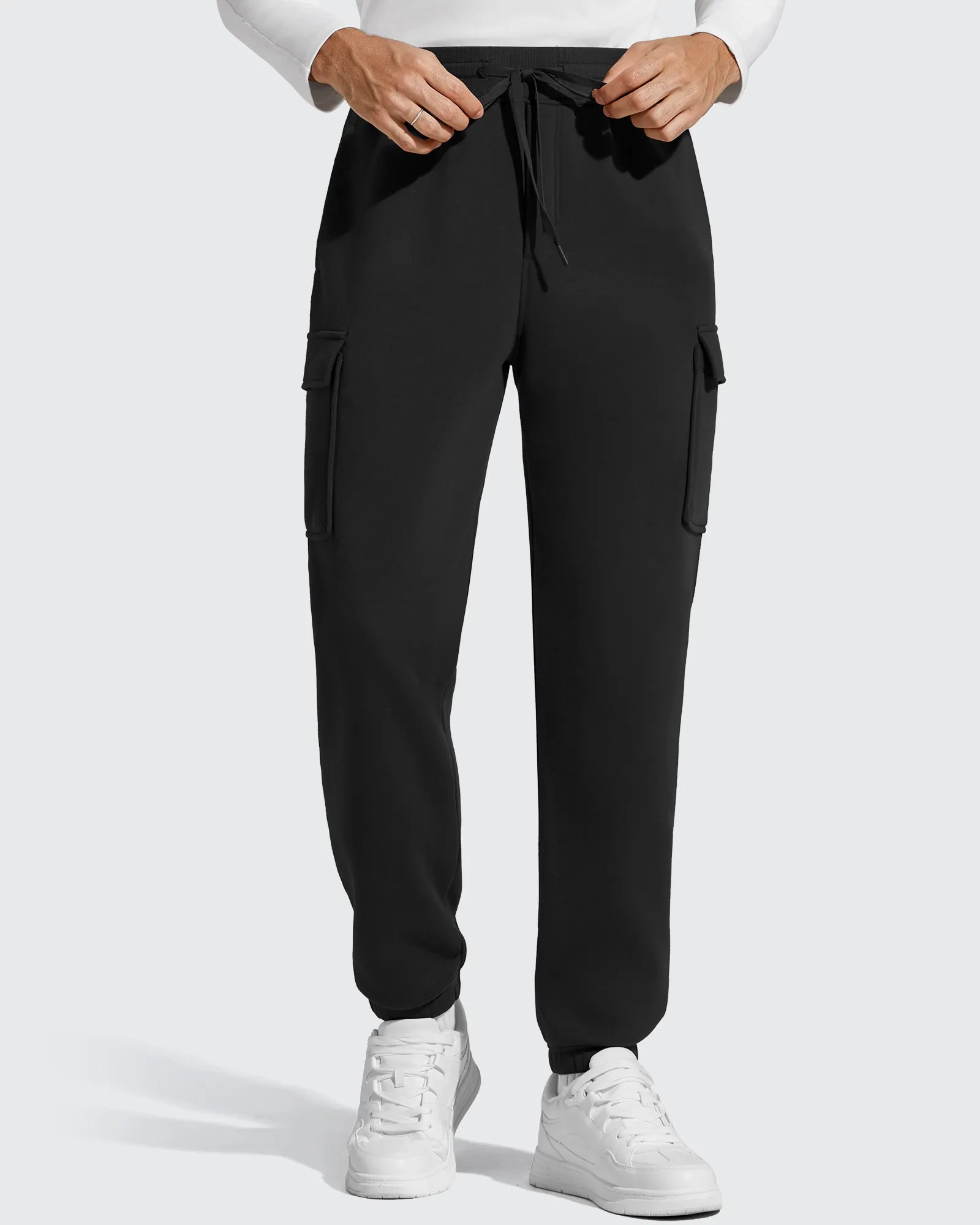 G4Free - Flurrylux Men's Cotton Fleece-Lined  Drawstring Cargo Pants -GF25DM689BA-S