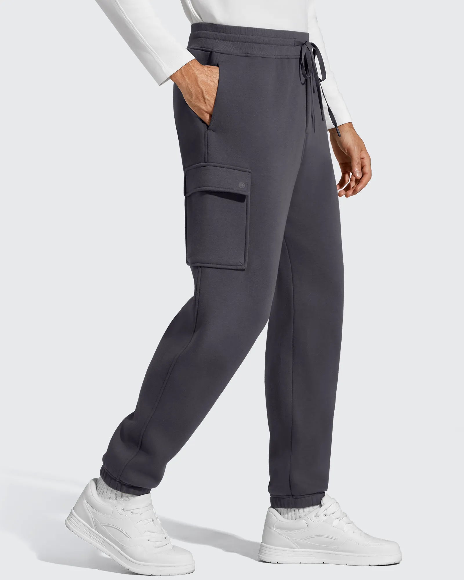 G4Free - Flurrylux Men's Cotton Fleece-Lined  Drawstring Cargo Pants -GF25DM689BA-S