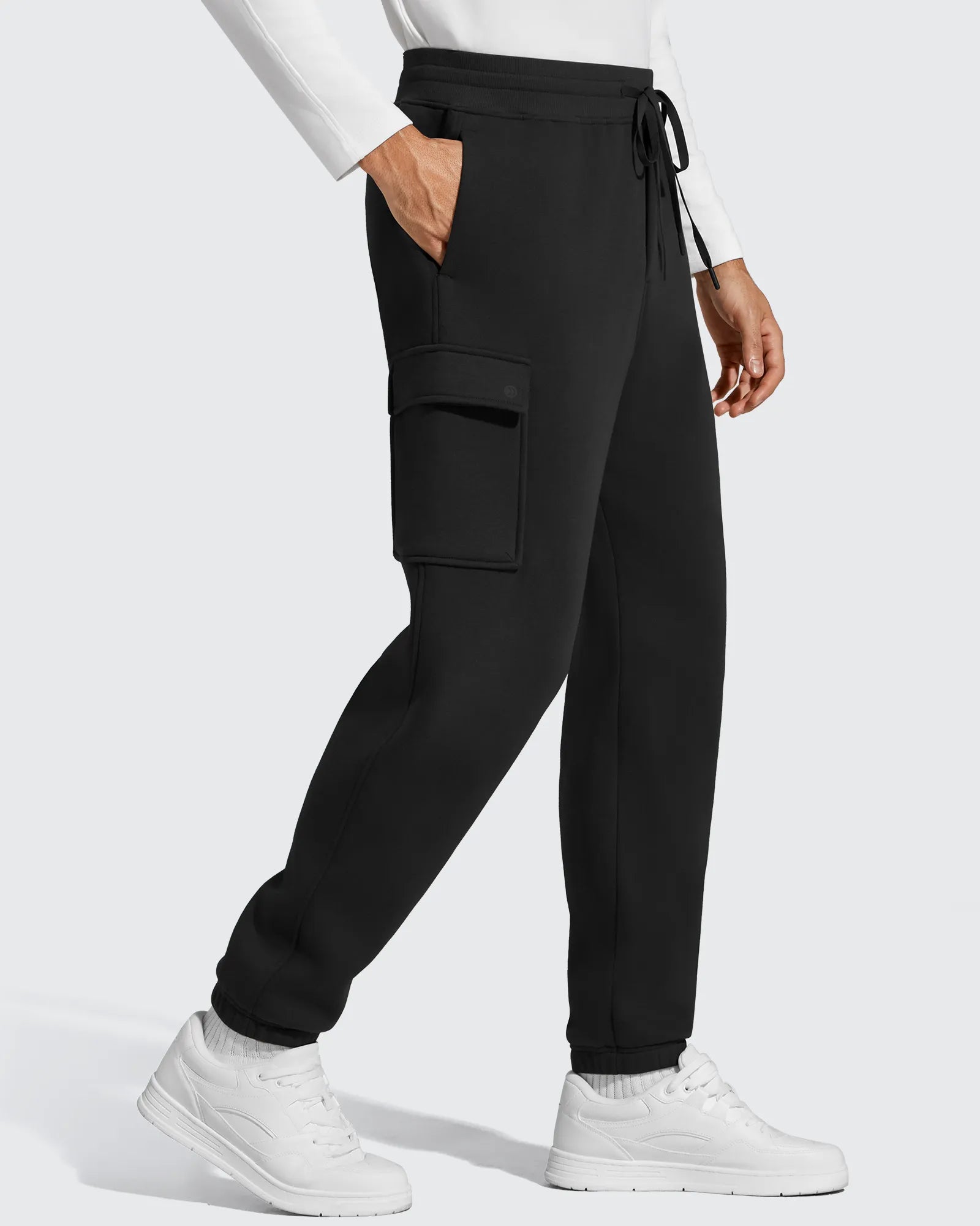 G4Free - Flurrylux Men's Cotton Fleece-Lined  Drawstring Cargo Pants -GF25DM689BA-S