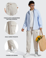 G4Free - Flurrylux Men's Cotton Fleece-Lined  Drawstring Cargo Pants -GF25DM689BA-S