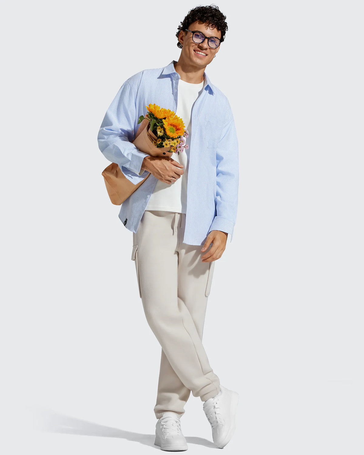 G4Free - Flurrylux Men's Cotton Fleece-Lined  Drawstring Cargo Pants -GF25DM689BA-S