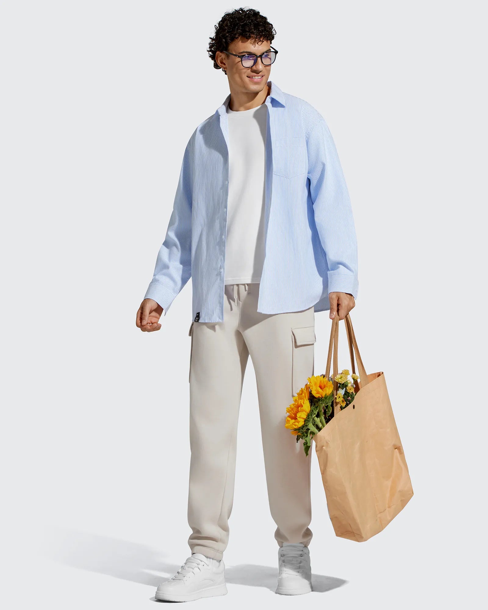 G4Free - Flurrylux Men's Cotton Fleece-Lined  Drawstring Cargo Pants -GF25DM689BA-S