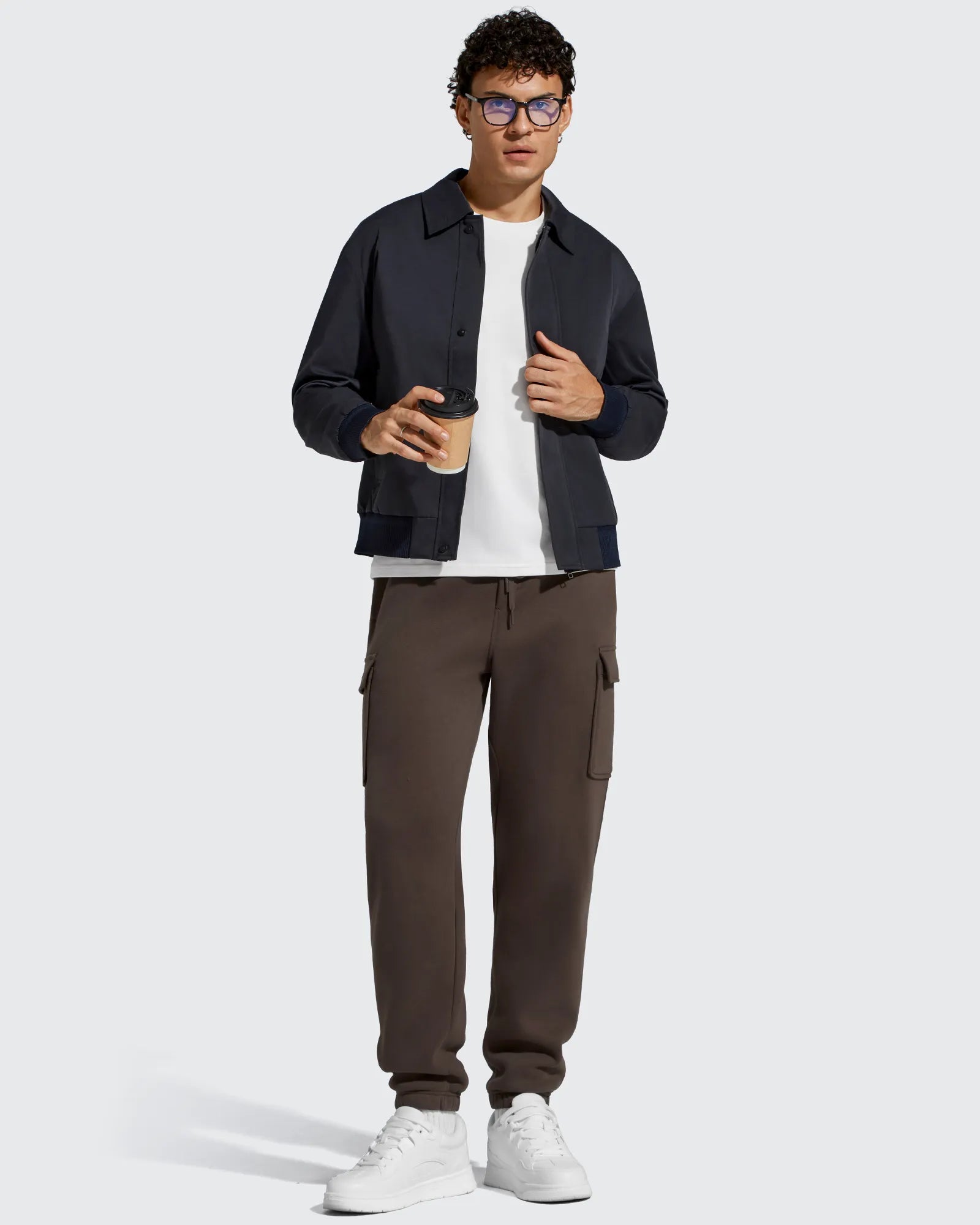 G4Free - Flurrylux Men's Cotton Fleece-Lined  Drawstring Cargo Pants -GF25DM689BA-S