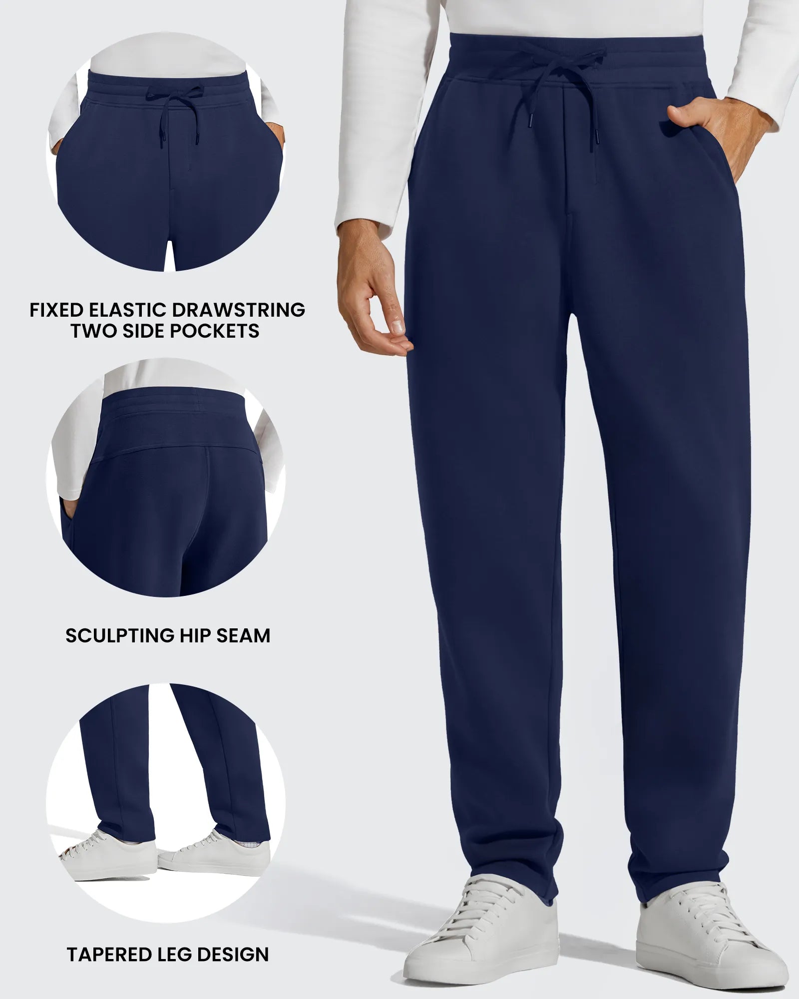 G4Free - Flurrylux Men's Fleece-Lined Drawstring Cotton Straight Leg Pants -GF25DM687DA-S