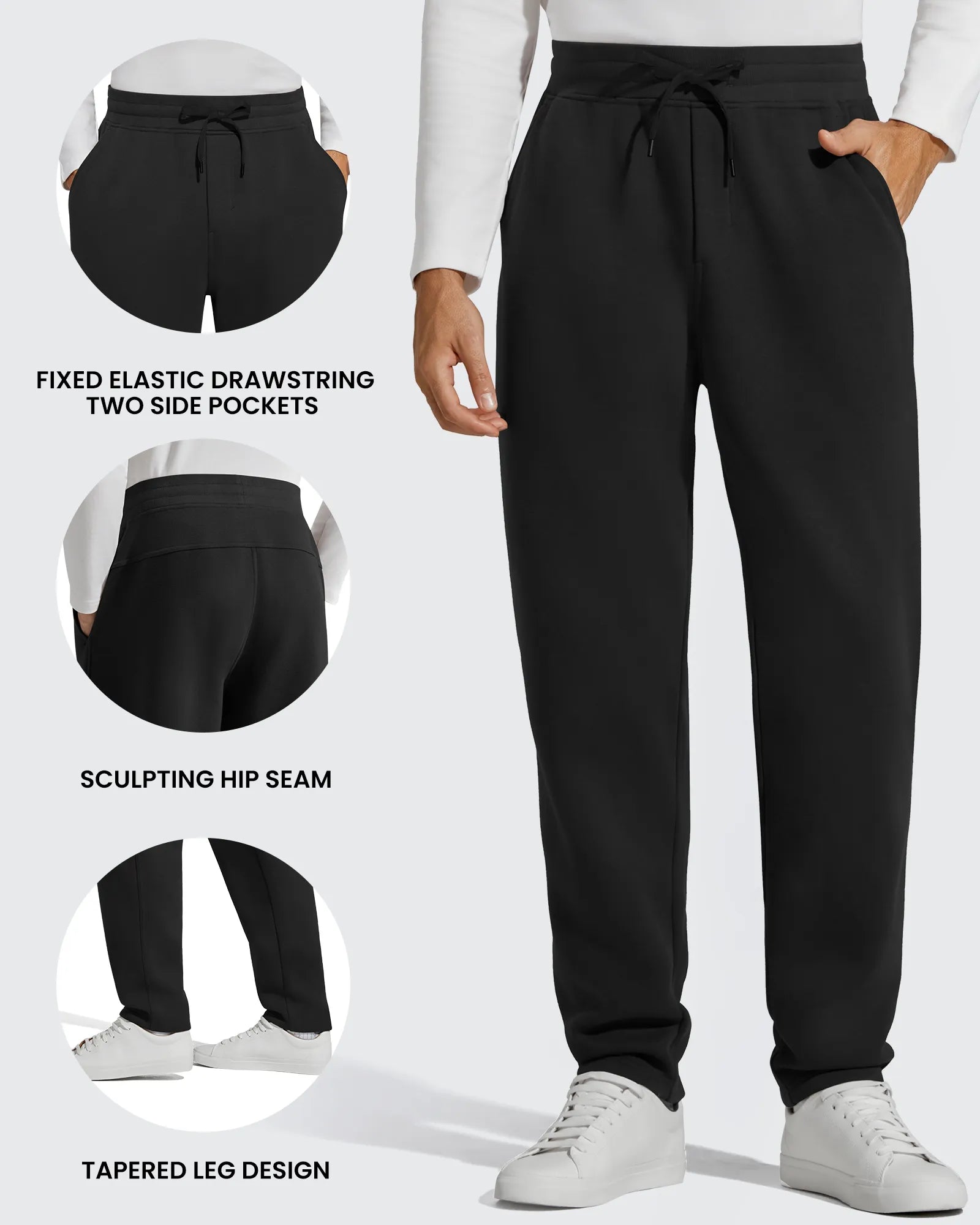 G4Free - Flurrylux Men's Fleece-Lined Drawstring Cotton Straight Leg Pants -GF25DM687DA-S