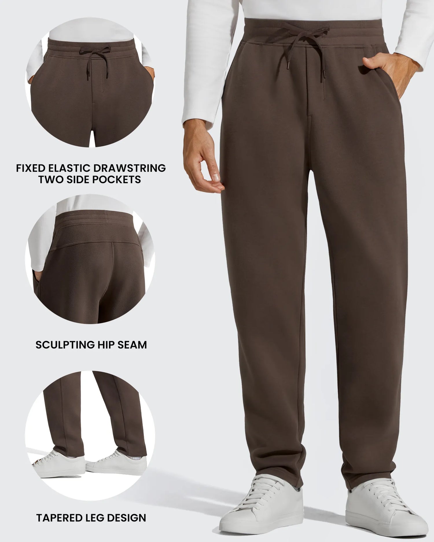 G4Free - Flurrylux Men's Fleece-Lined Drawstring Cotton Straight Leg Pants -GF25DM687DA-S