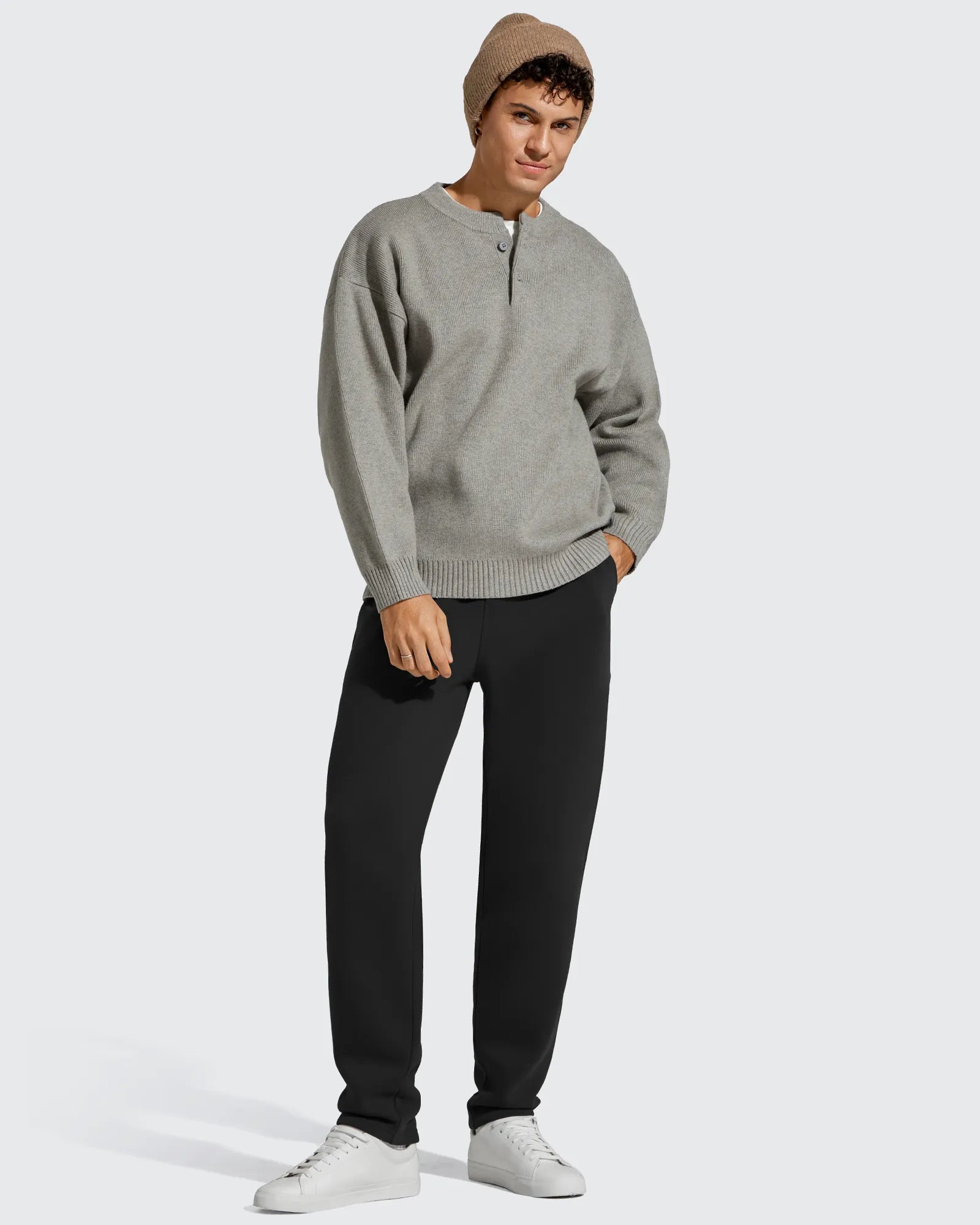 G4Free - Flurrylux Men's Fleece-Lined Drawstring Cotton Straight Leg Pants -GF25DM687DA-S