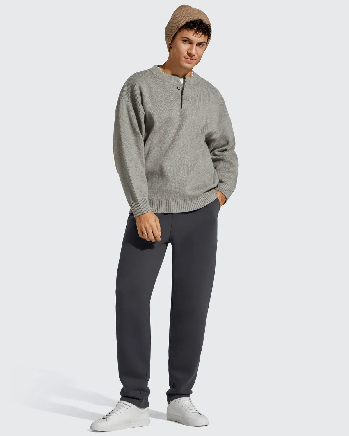 G4Free - Flurrylux Men's Fleece-Lined Drawstring Cotton Straight Leg Pants -GF25DM687DA-S