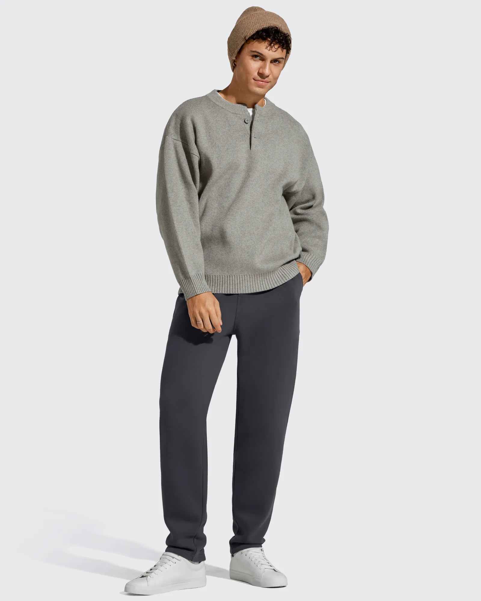 G4Free - Flurrylux Men's Fleece-Lined Drawstring Cotton Straight Leg Pants -GF25DM687DA-S