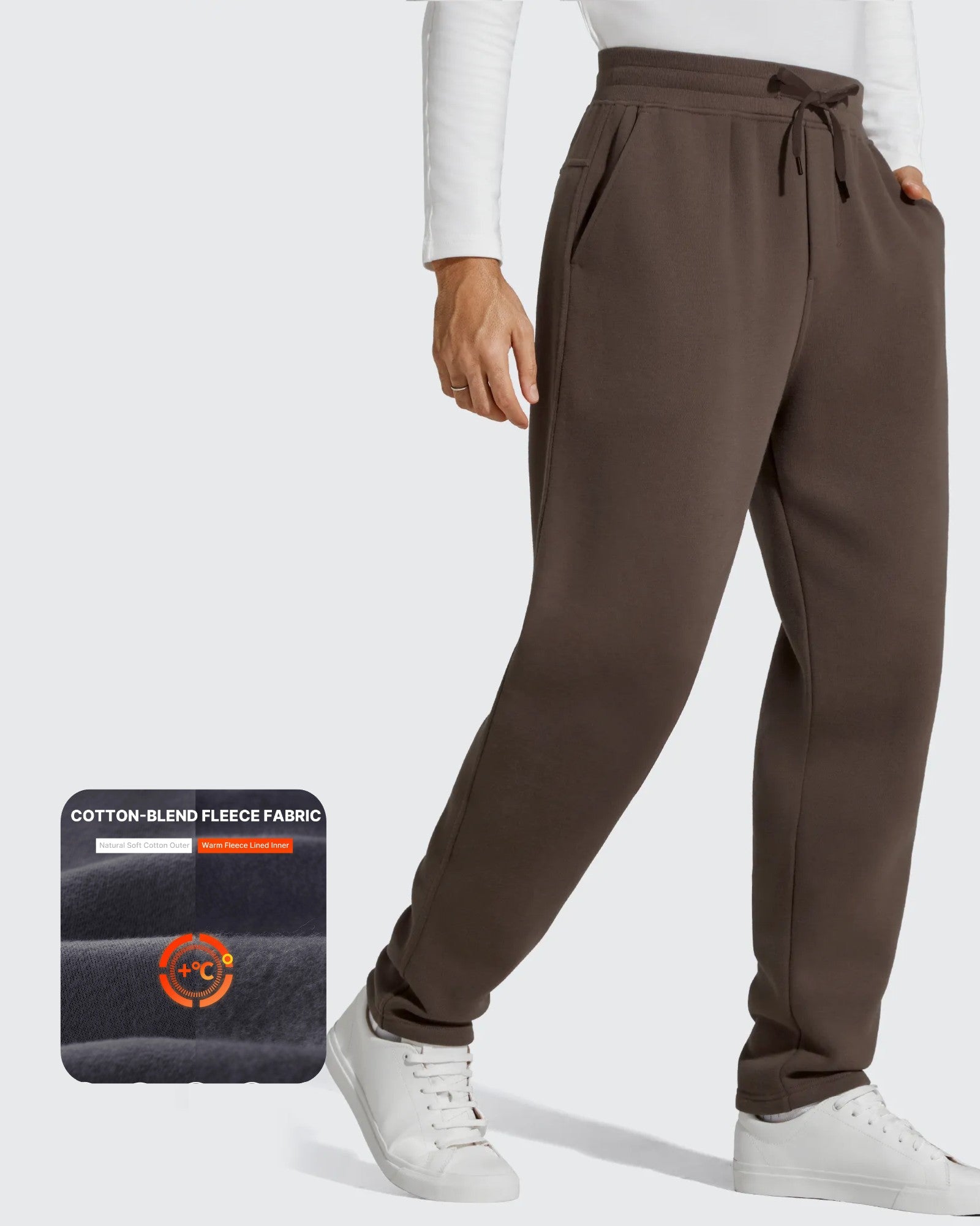 G4Free - Flurrylux Men's Fleece-Lined Drawstring Cotton Straight Leg Pants -GF25DM687EA-S