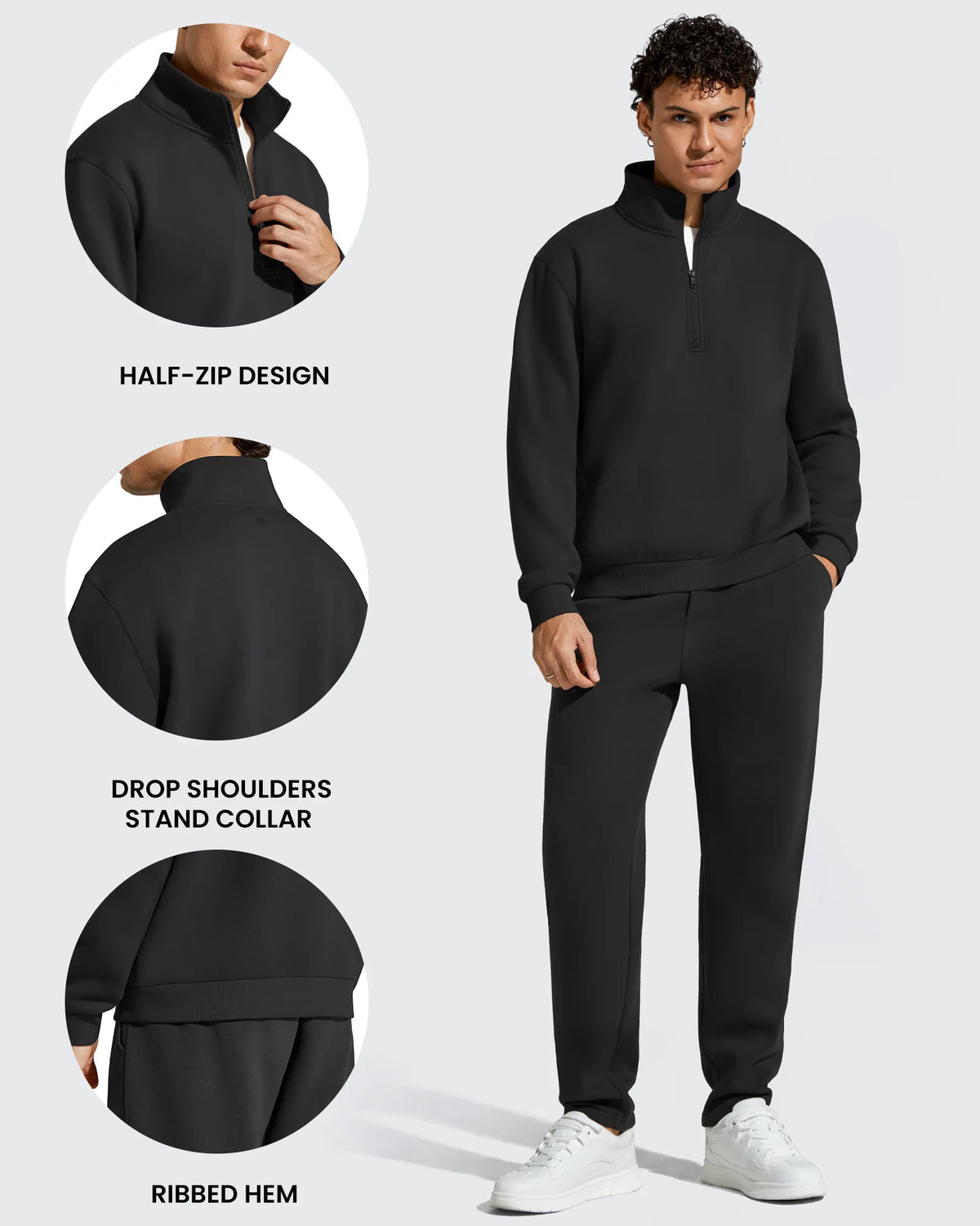 G4Free - Flurrylux Men's Fleece Lined Half Zip Pullover Hoodies -GF25FM740AA-S