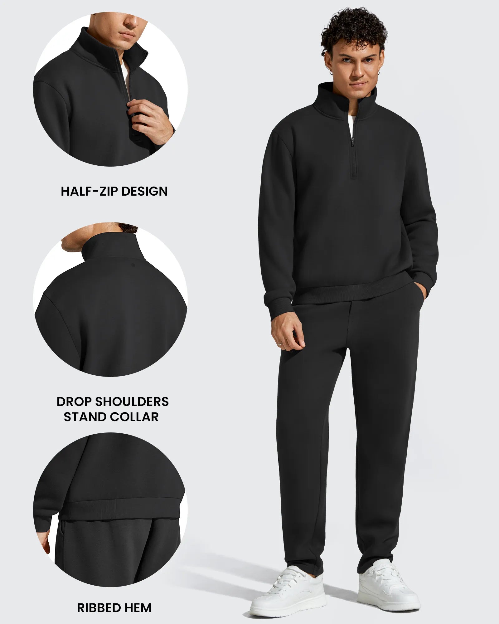 G4Free - Flurrylux Men's Fleece Lined Half Zip Pullover Hoodies -GF25FM740AA-S