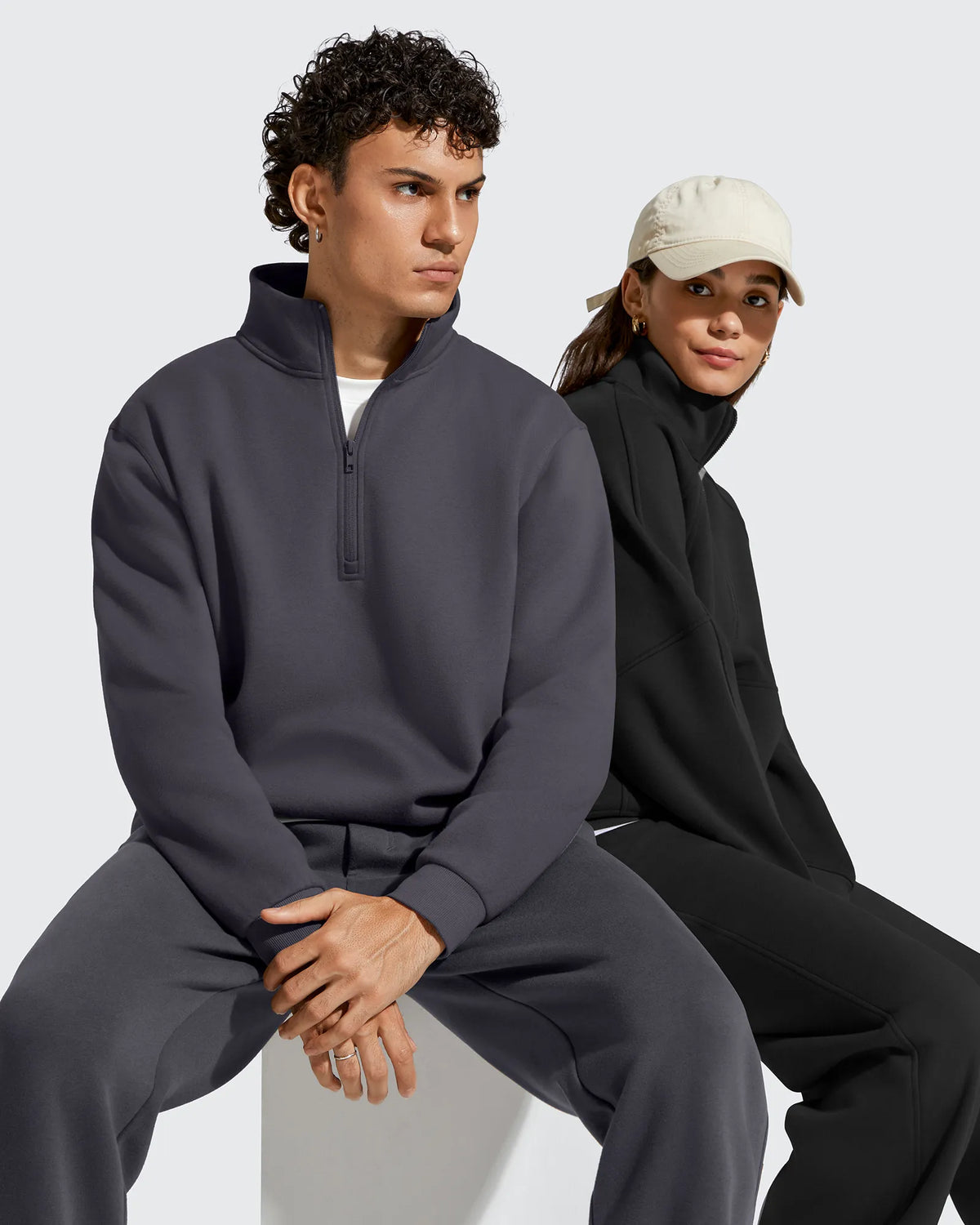 G4Free - Flurrylux Men's Fleece Lined Half Zip Pullover Hoodies -GF25FM740AA-S
