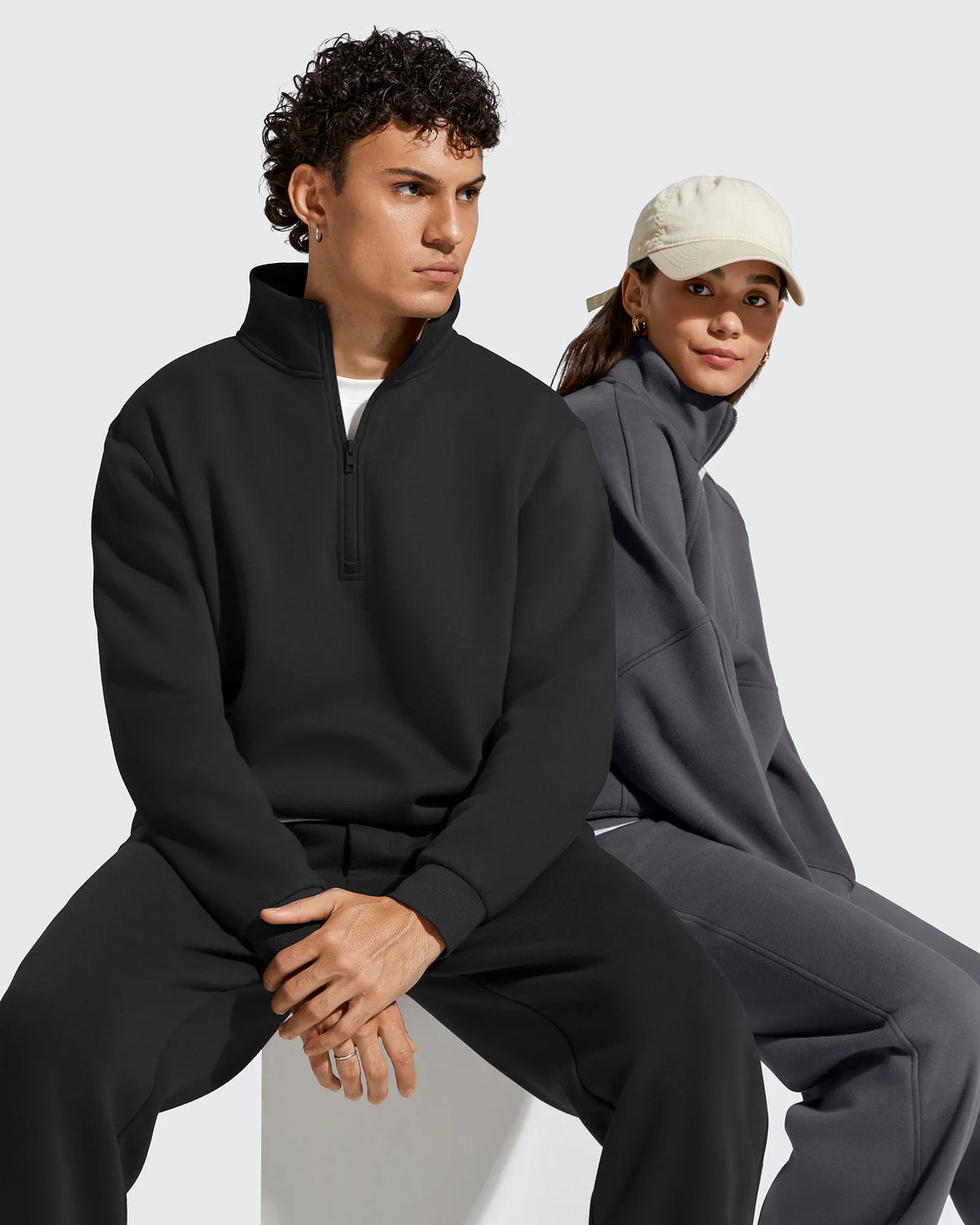 G4Free - Flurrylux Men's Fleece Lined Half Zip Pullover Hoodies -GF25FM740AA-S