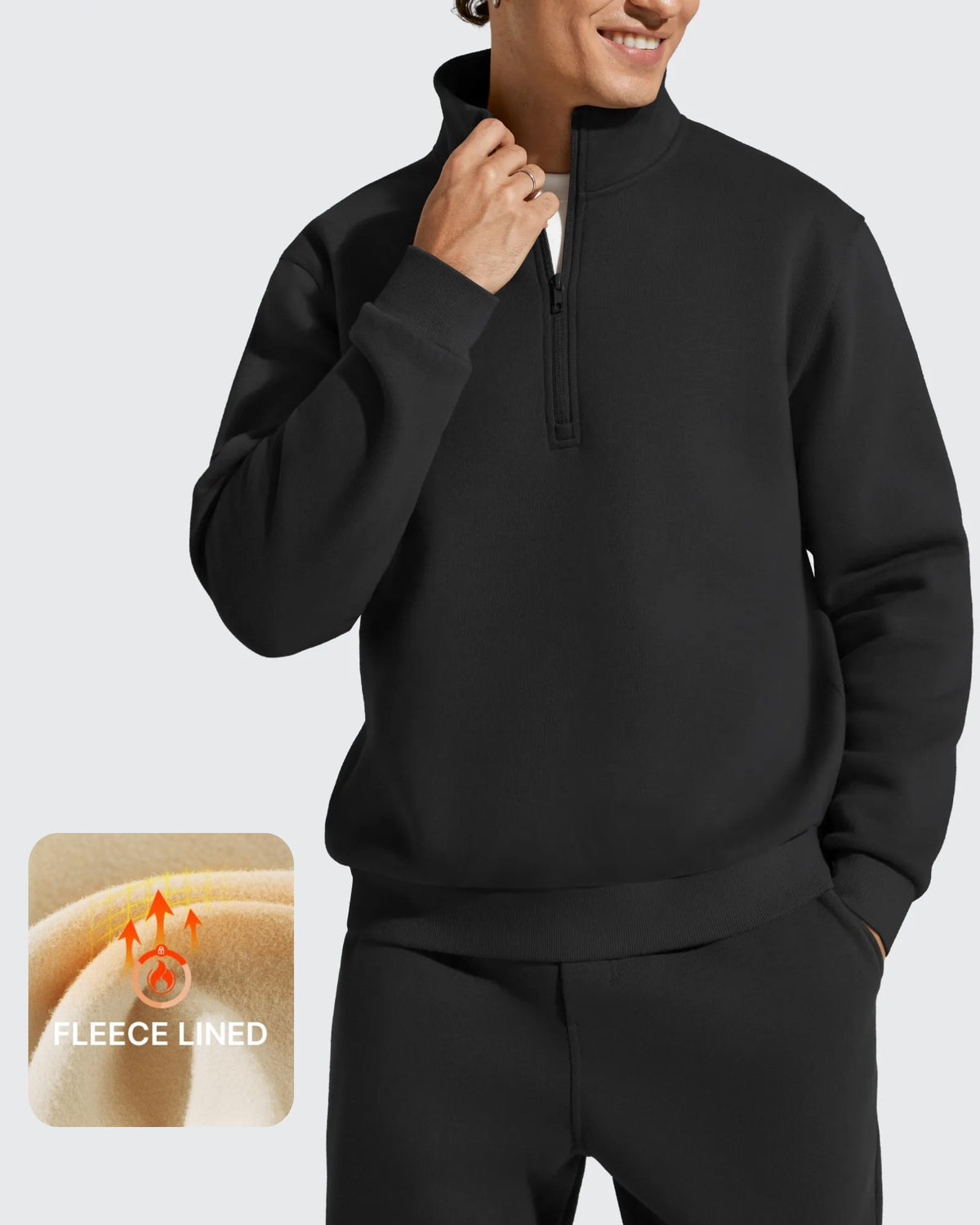 G4Free - Flurrylux Men's Fleece Lined Half Zip Pullover Hoodies -GF25FM740AA-S