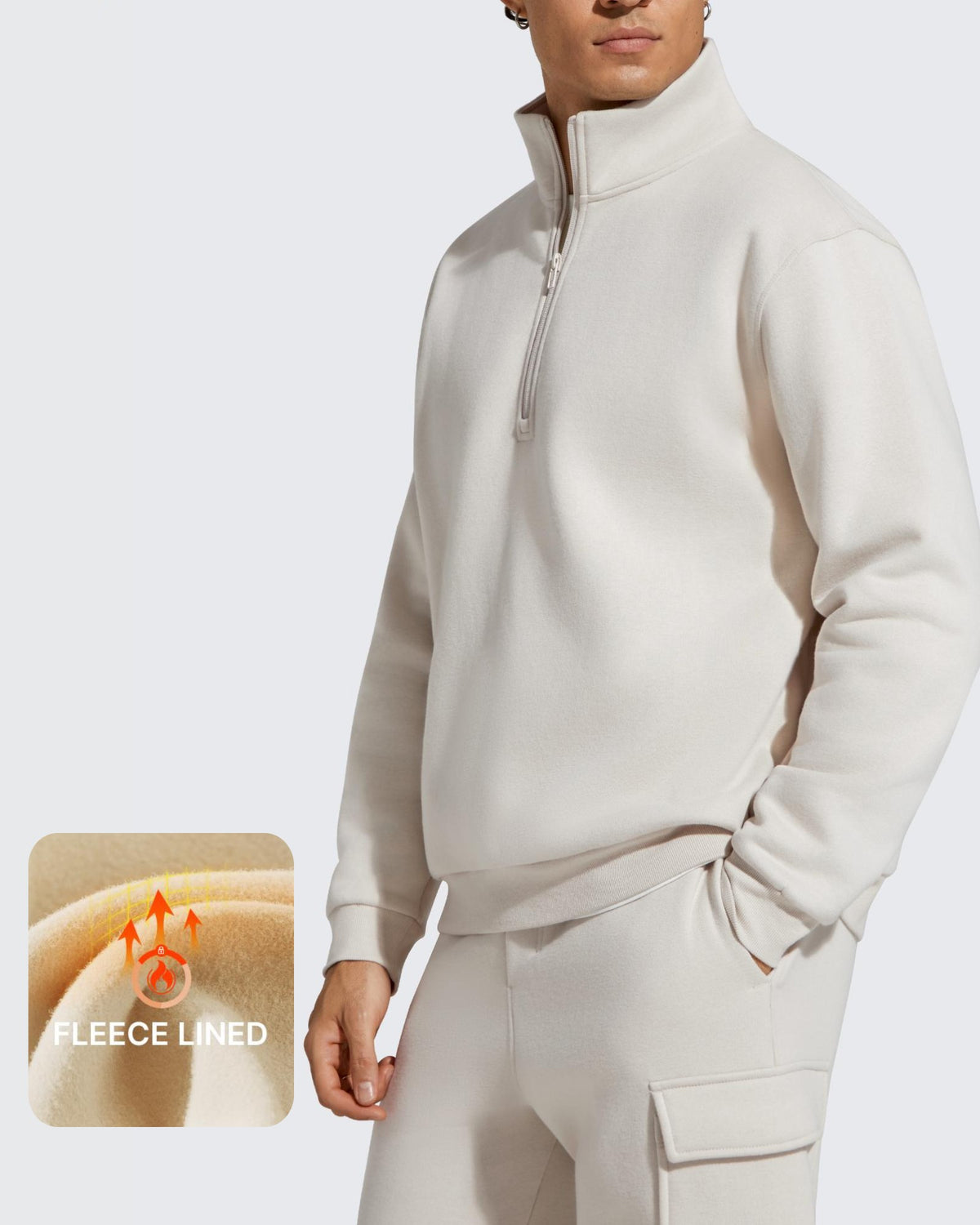 G4Free - Flurrylux Men's Fleece Lined Half Zip Pullover Hoodies -GF25FM740CA-S