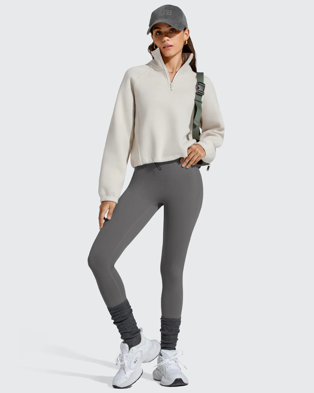 G4Free - Flurrylux Mock Neck Cropped Pullover Fleece Lined Sweatshirts -GF25F741AA-S